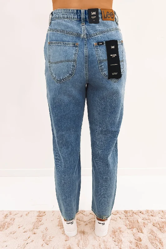 High Moms Slim Hemp Jean Creation Blue