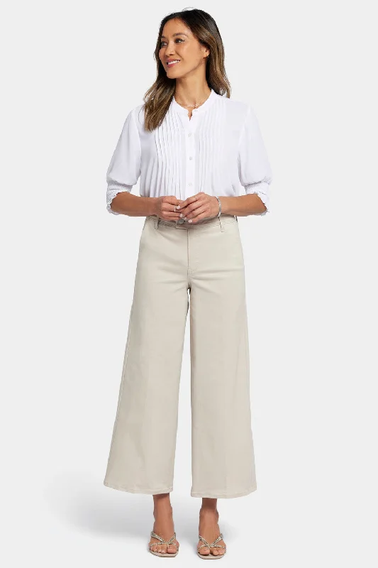 Mona Wide Leg Trouser Ankle Jeans  - Feather