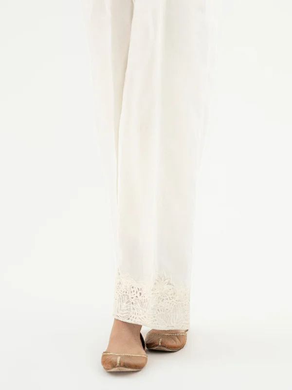 Embroidered Satin Trouser (Pret)