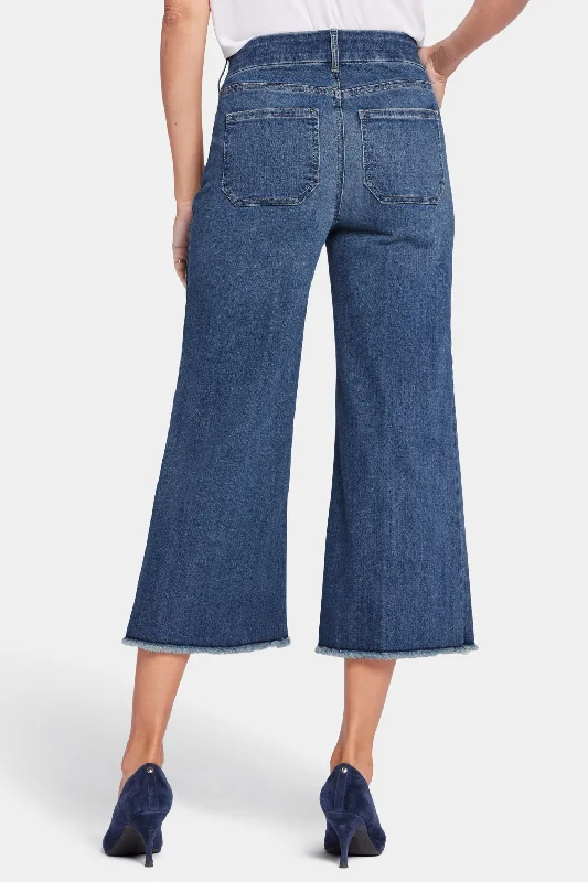 Patchie Wide Leg Capri Jeans - Fanciful