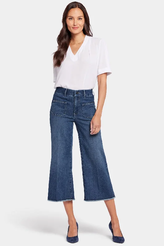 Patchie Wide Leg Capri Jeans - Fanciful