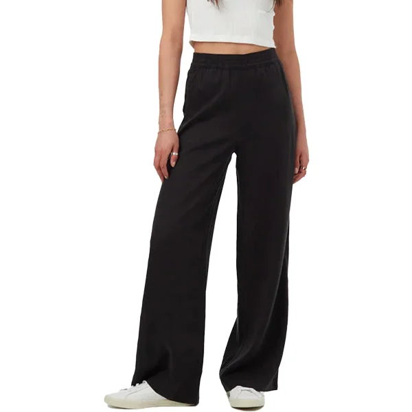 Tentree Women's Pants - Tencel Wide Leg Pant - Meteorite Black