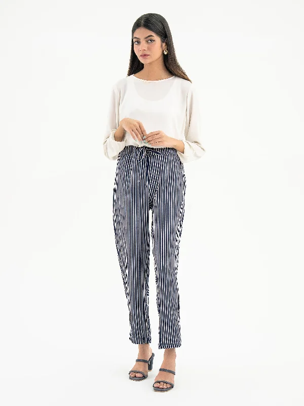 Stripe Printed Jersey Pants