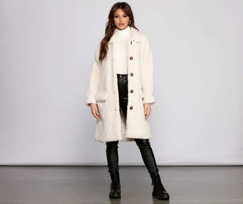 Cozy Cutie Sherpa Button-Down Coat