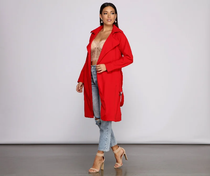 She's A Stunner Belted Trench