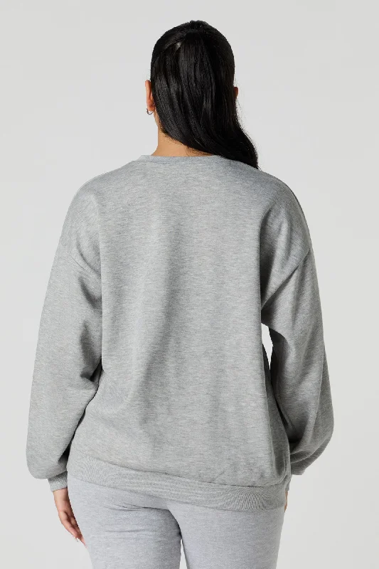 Oversized Crewneck Fleece Sweatshirt