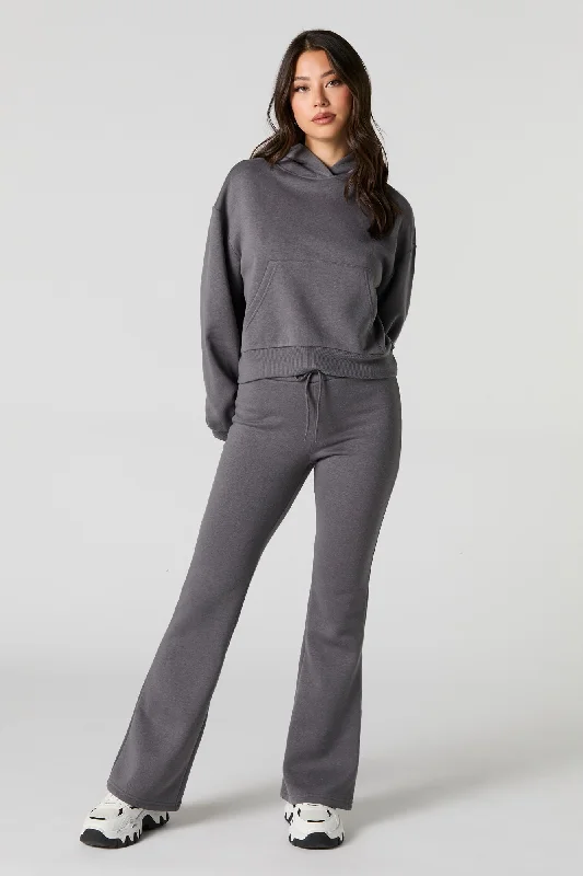 Fleece Drawstring Flare Sweatpant