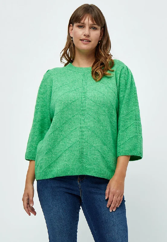 Lenore 3/4 Sleeve Pullover Curve - Bright Green