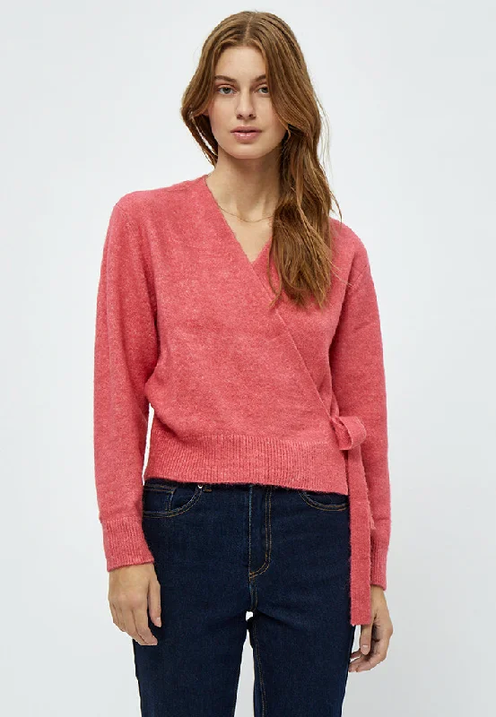 Penelope Wrap Cardigan - Carmine Pink