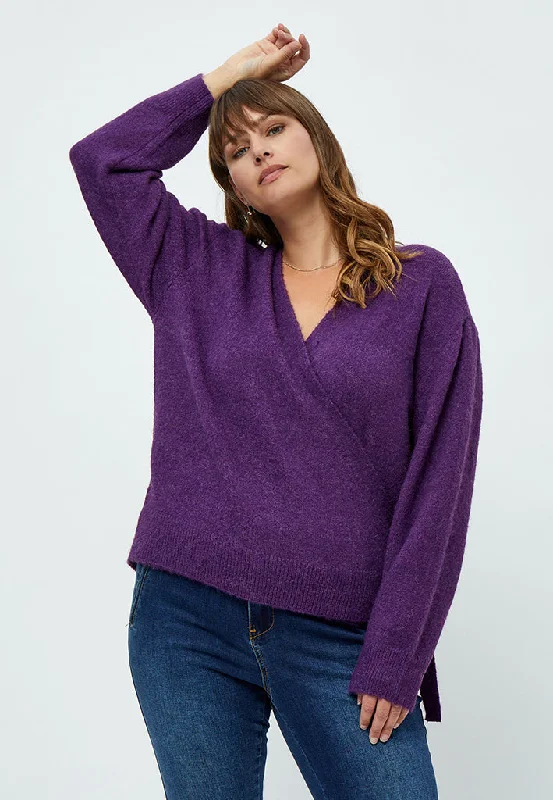 Penelope Wrap Cardigan Curve - Imperial Purple