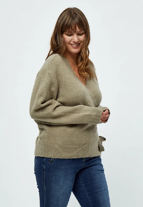 Penelope Wrap Cardigan Curve - Winter Twig Sand Melange