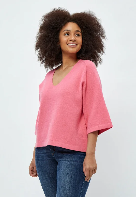 Rosalia Knit Pullover Curve - Pink Lemonade