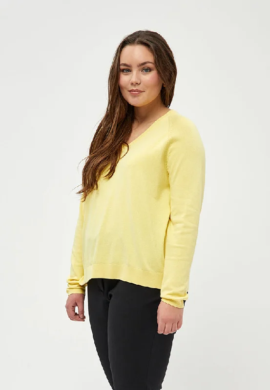 PCTana Pullover Curve - PALE YELLOW